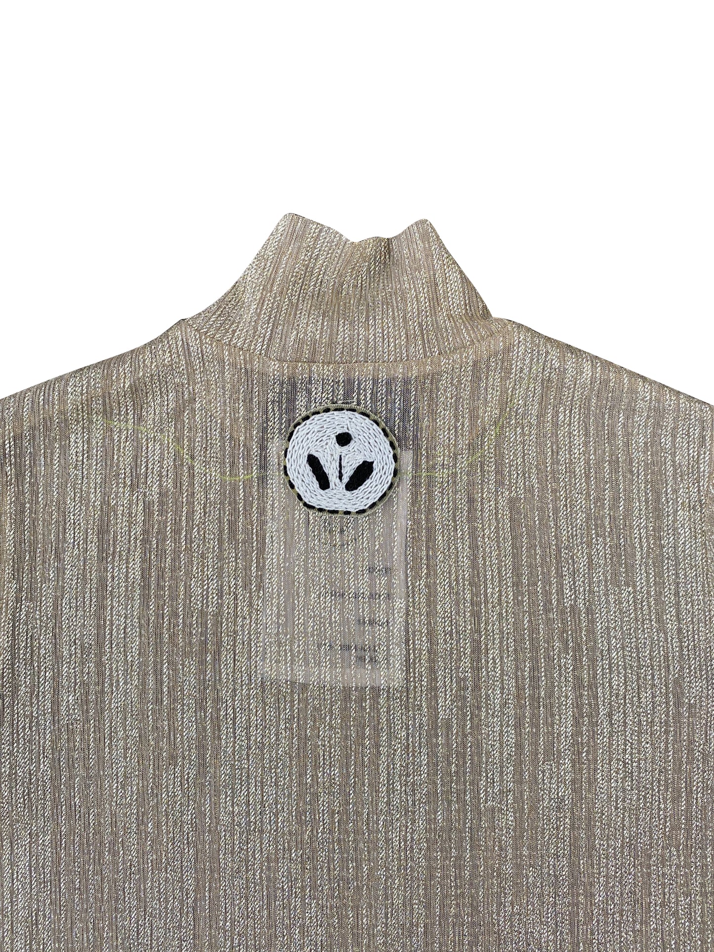 Shimmery Gold & Beige Poloneck T-shirt