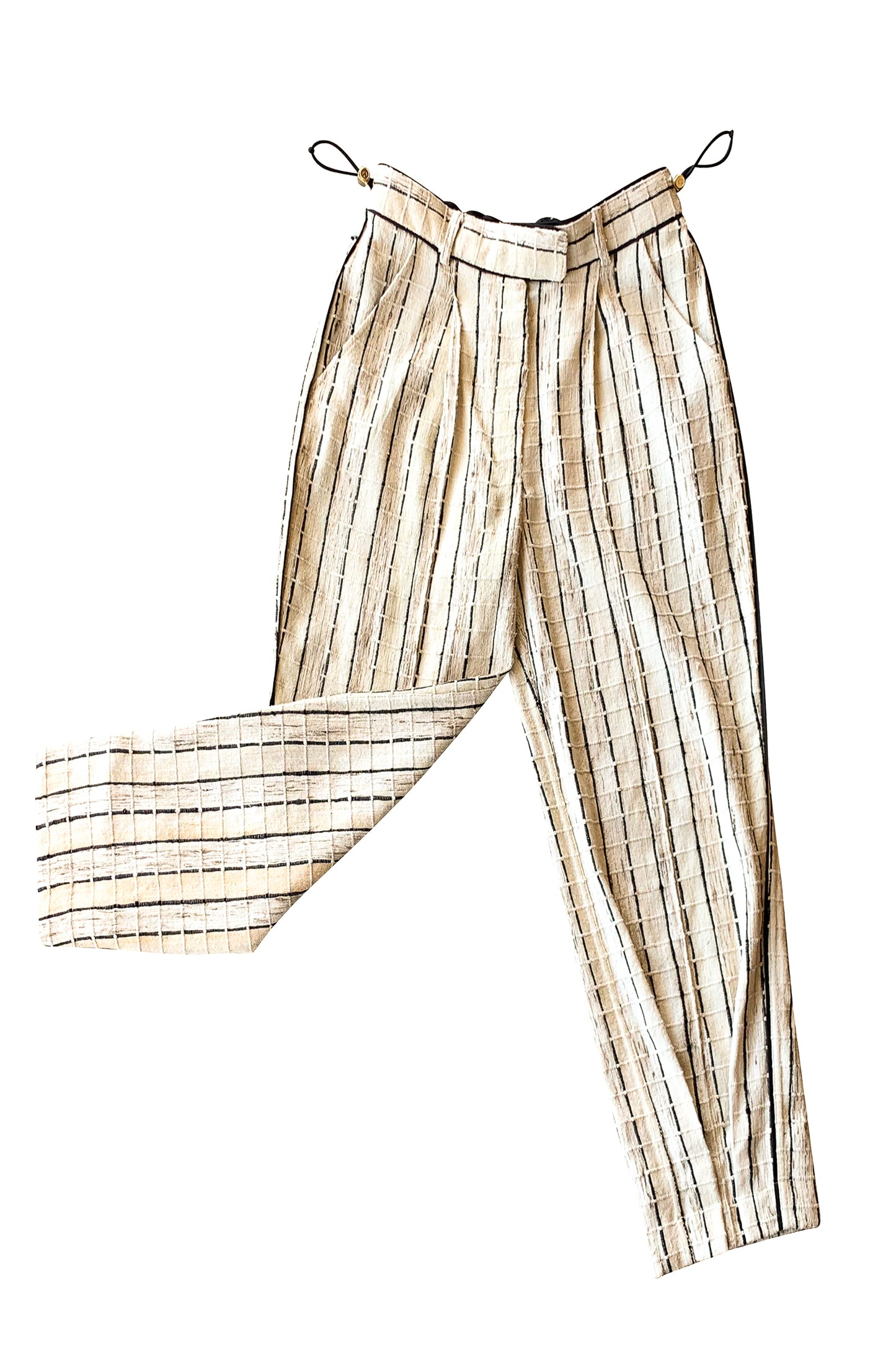 HAND-LOOMED SILK TAILORED PANTS