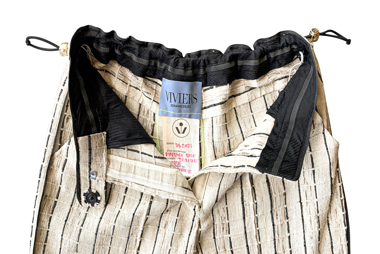 HAND-LOOMED SILK TAILORED PANTS