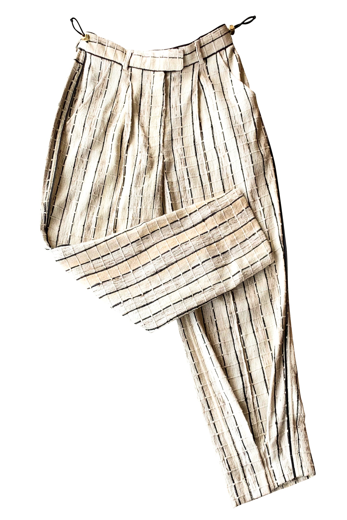 HAND-LOOMED SILK TAILORED PANTS