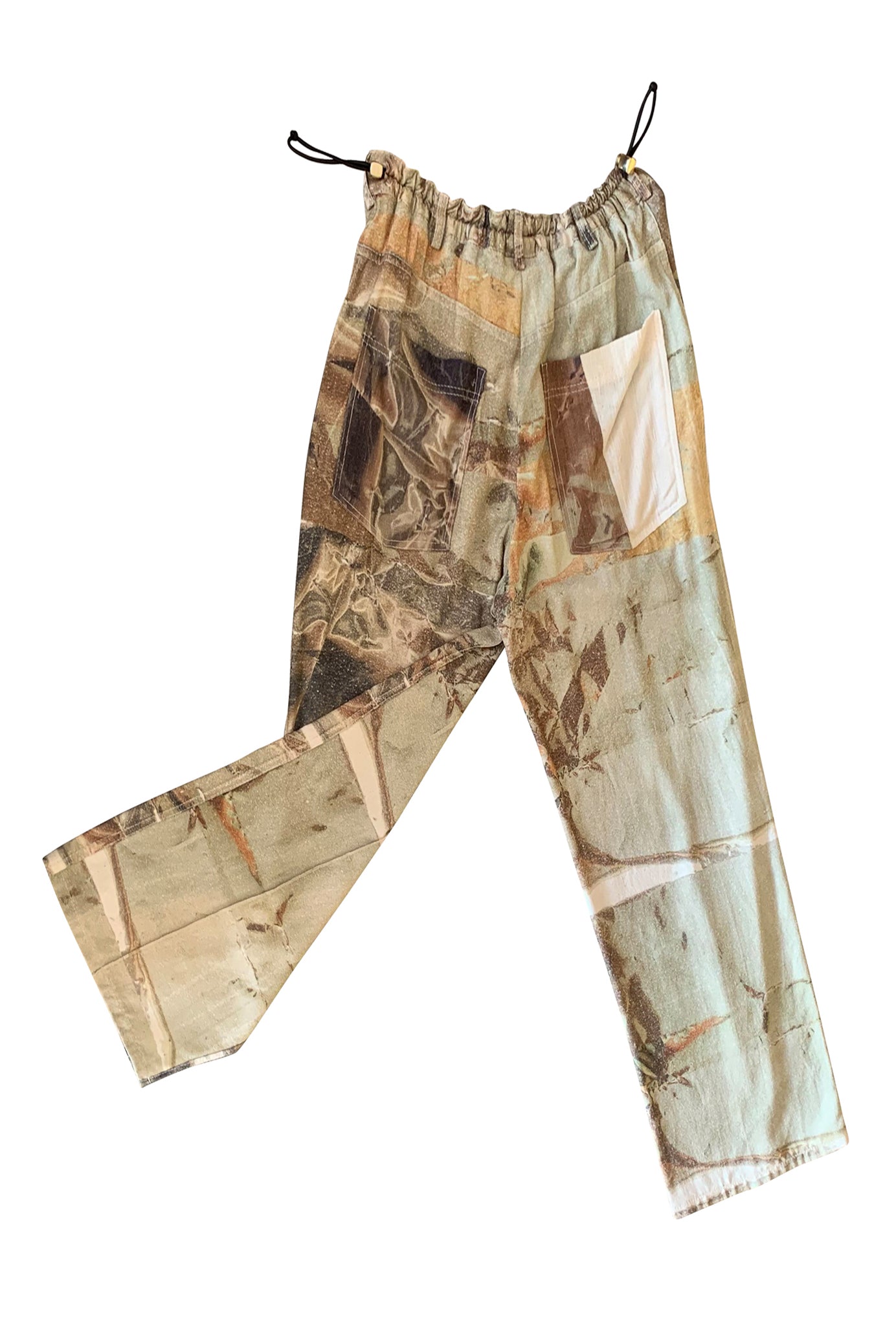 META FOIL VIVIERS RAW SILK TROUSERS
