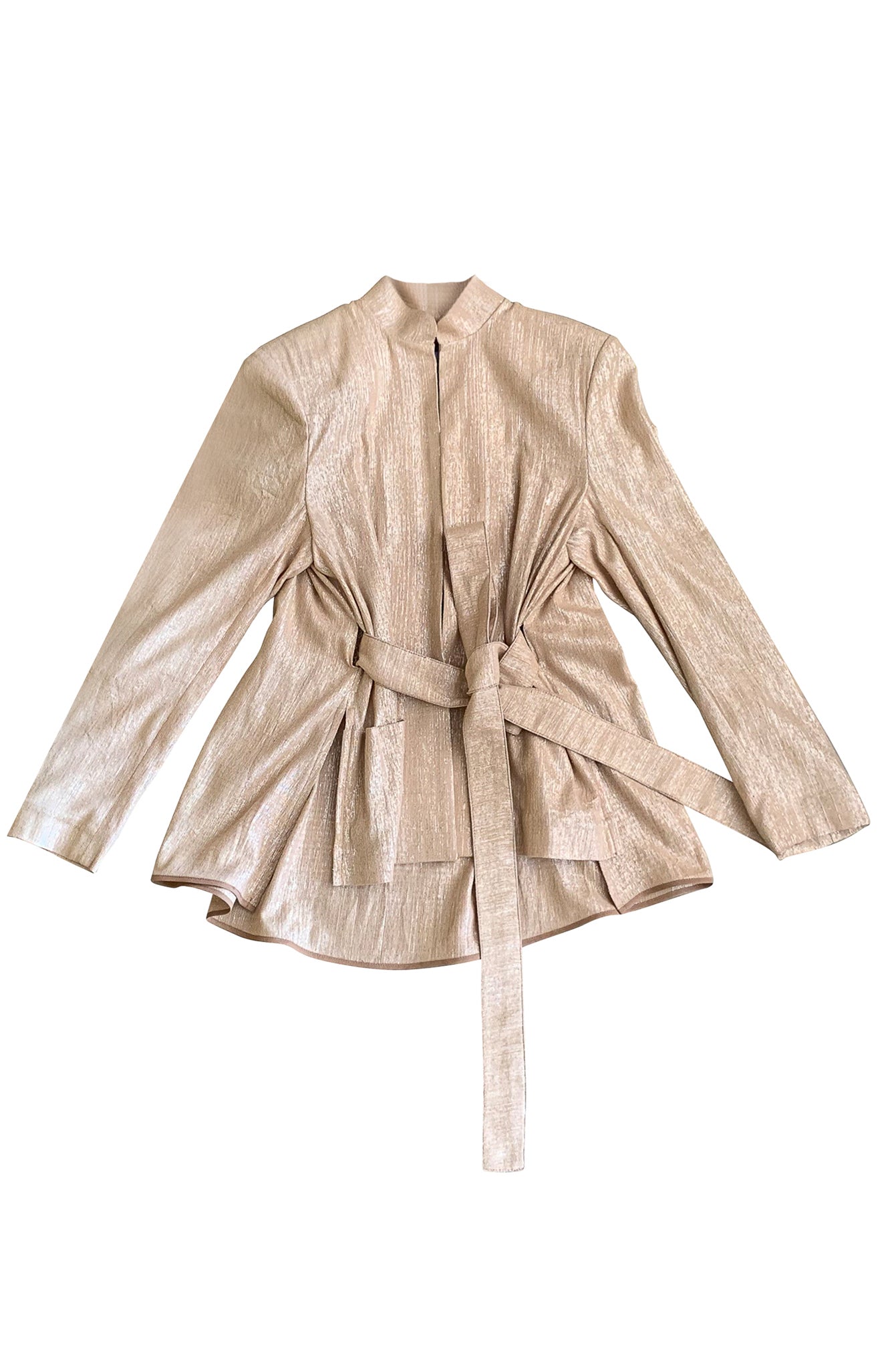 TWINKLE RAW SILK LAMÉ TAILORED JACKET