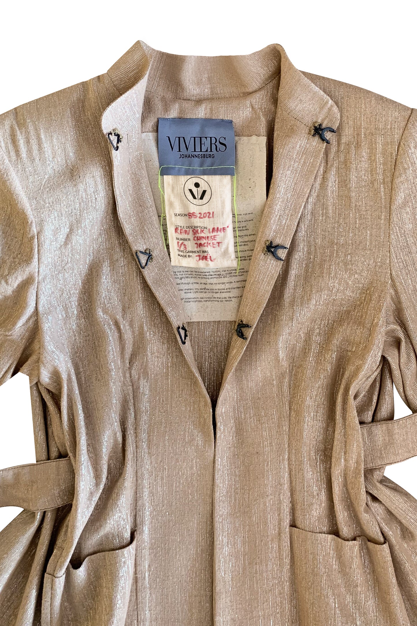TWINKLE RAW SILK LAMÉ TAILORED JACKET
