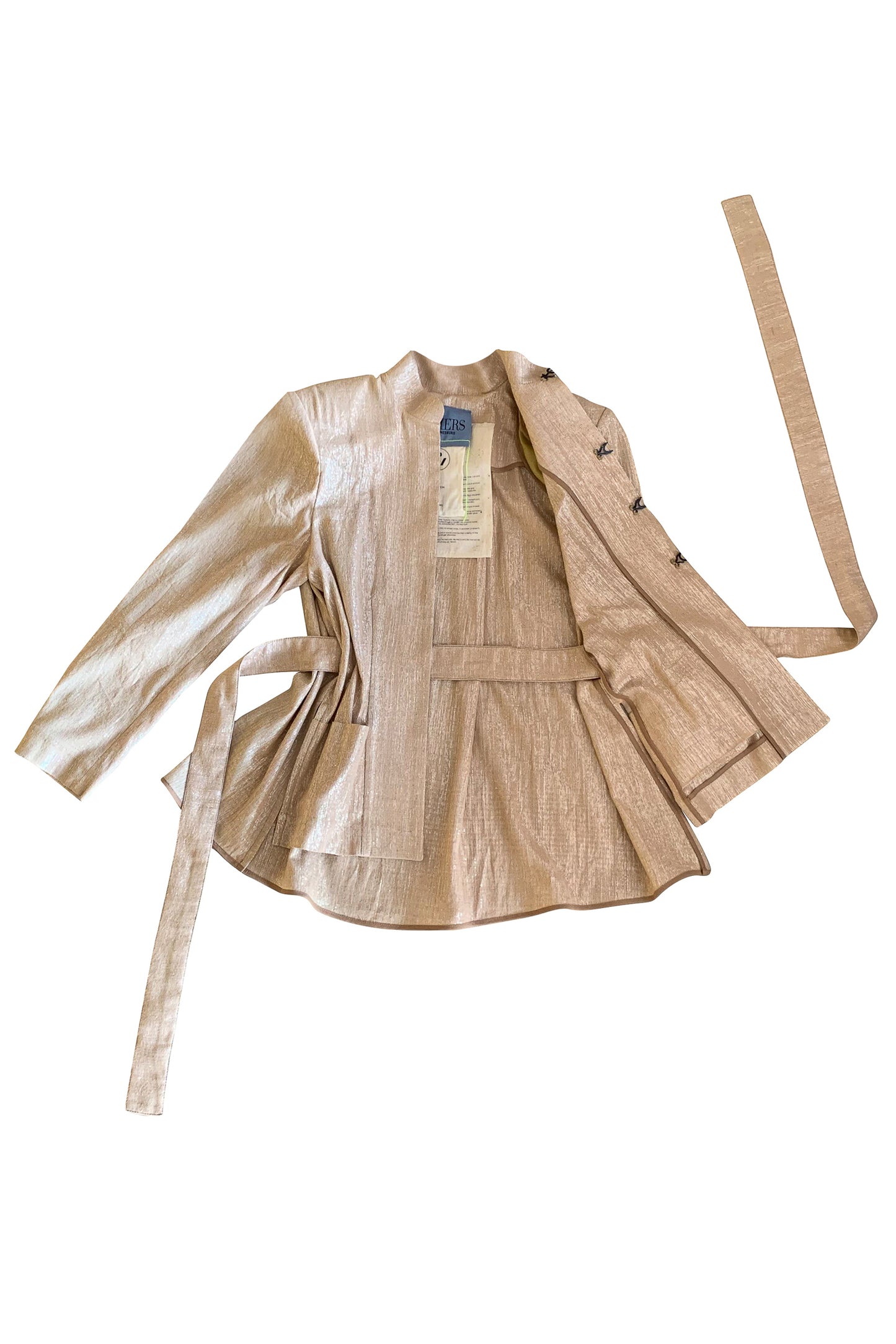 TWINKLE RAW SILK LAMÉ TAILORED JACKET