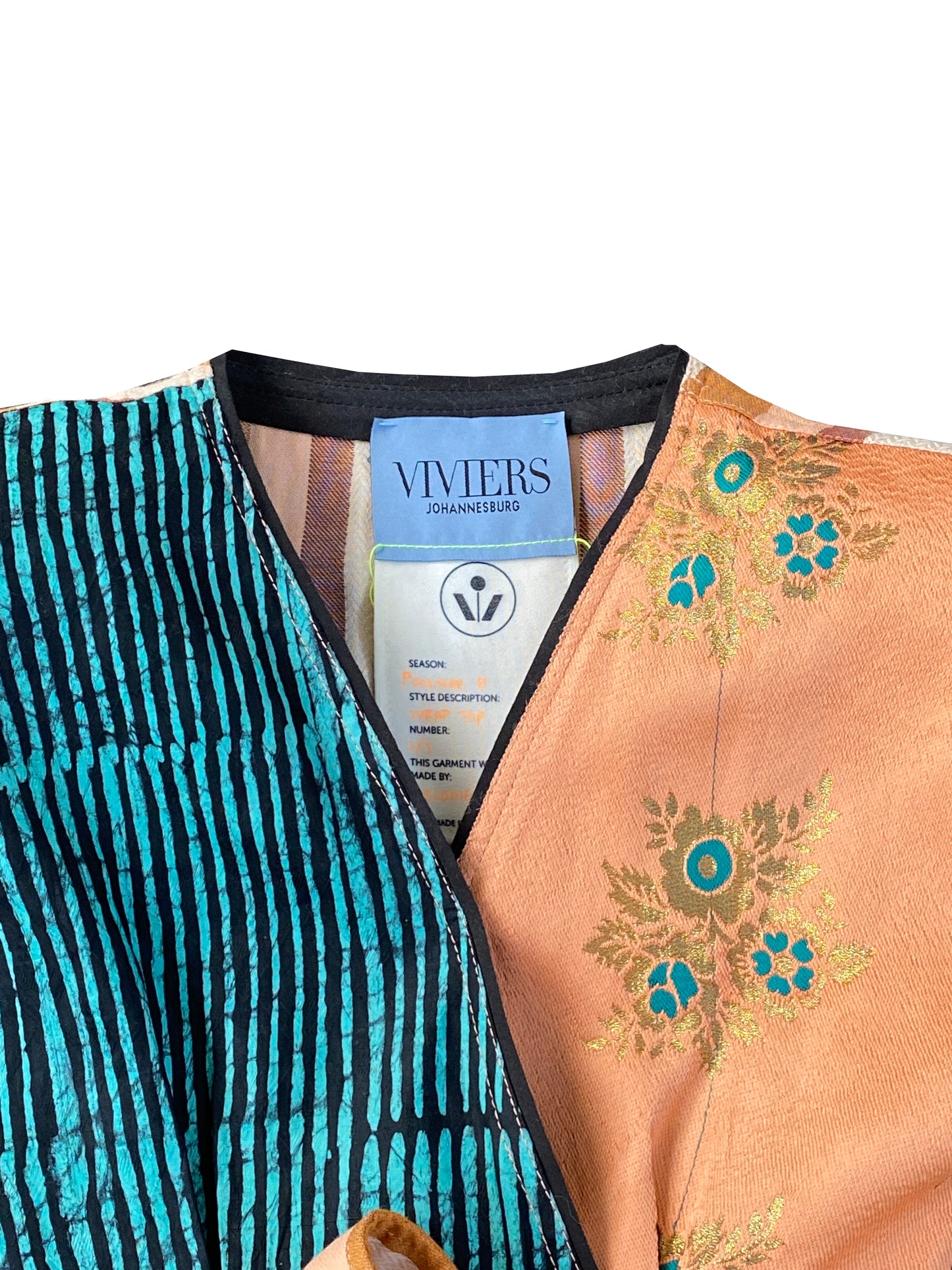 Signature Silk Brocade Wrap Top