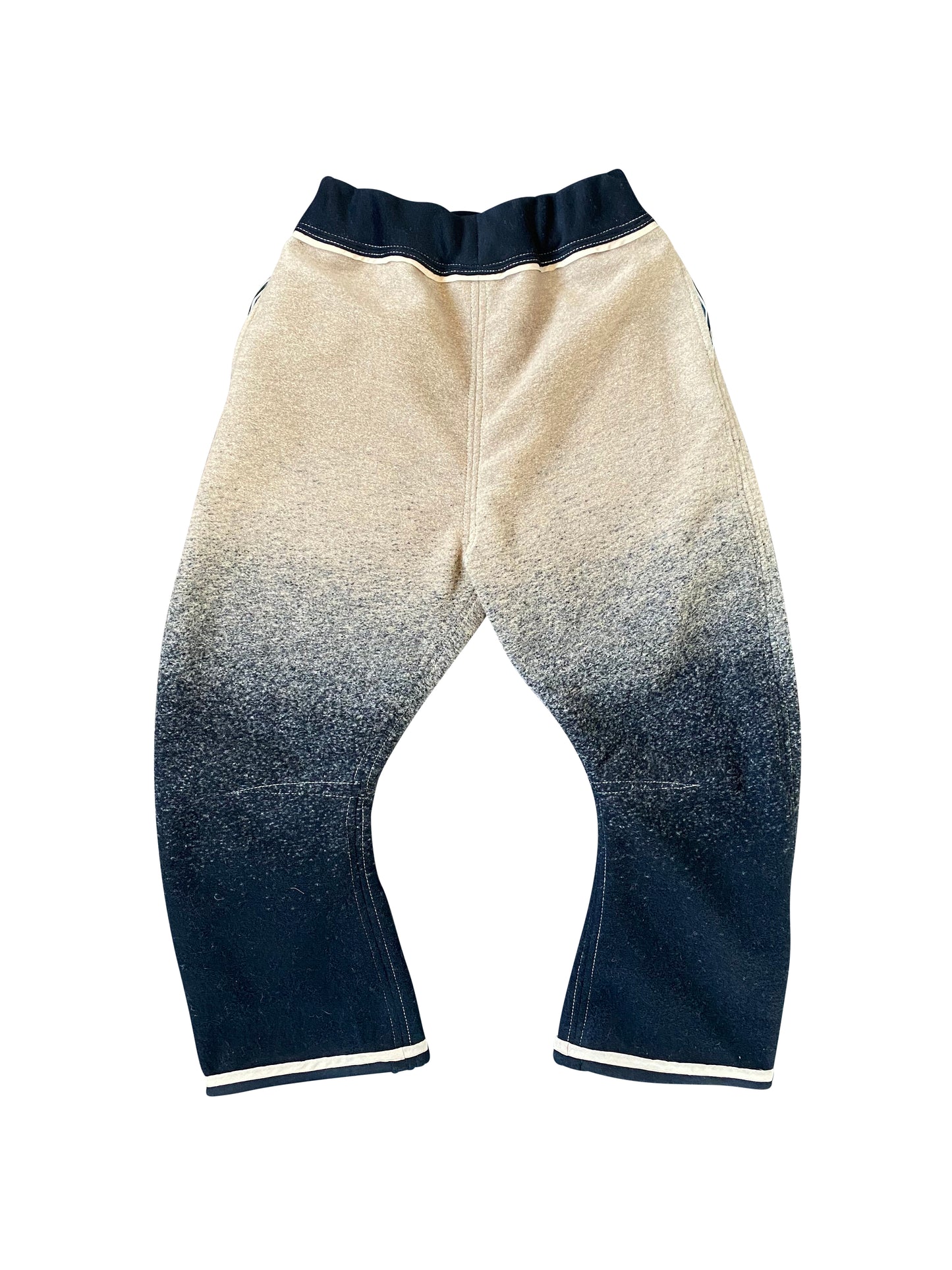 Beige & Black Ombré Arched-Leg Pants