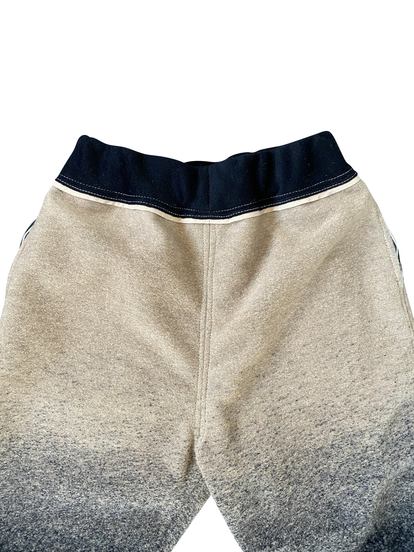 Beige & Black Ombré Arched-Leg Pants