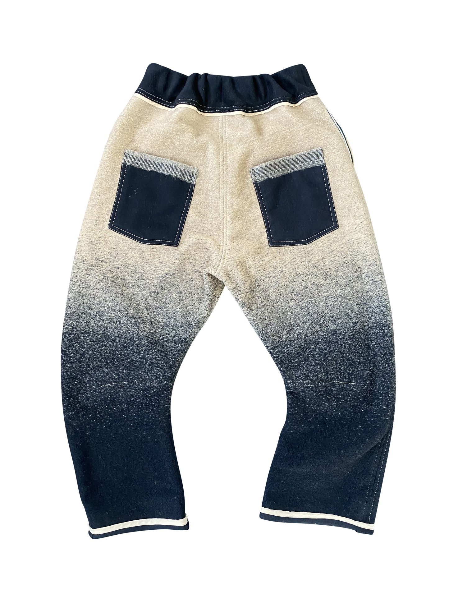 Beige & Black Ombré Arched-Leg Pants