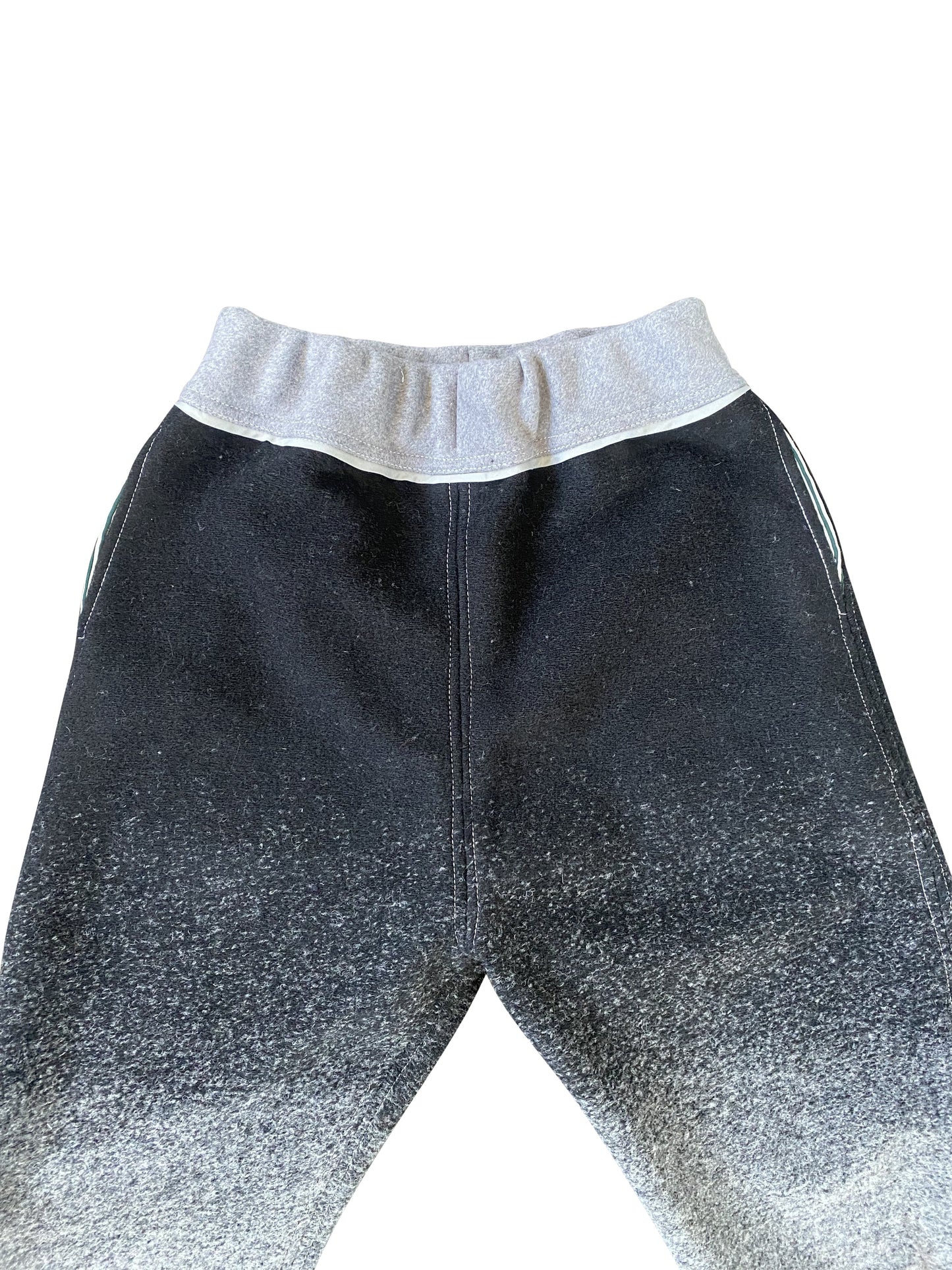 Black & Grey Ombré Arched-Leg Pants