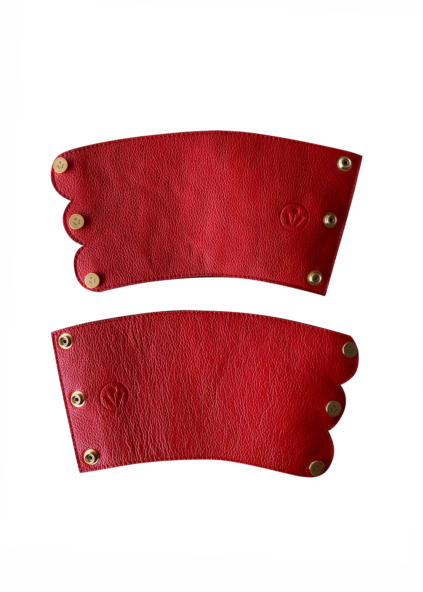 SCALLOP LEATHER WRIST CUFFS