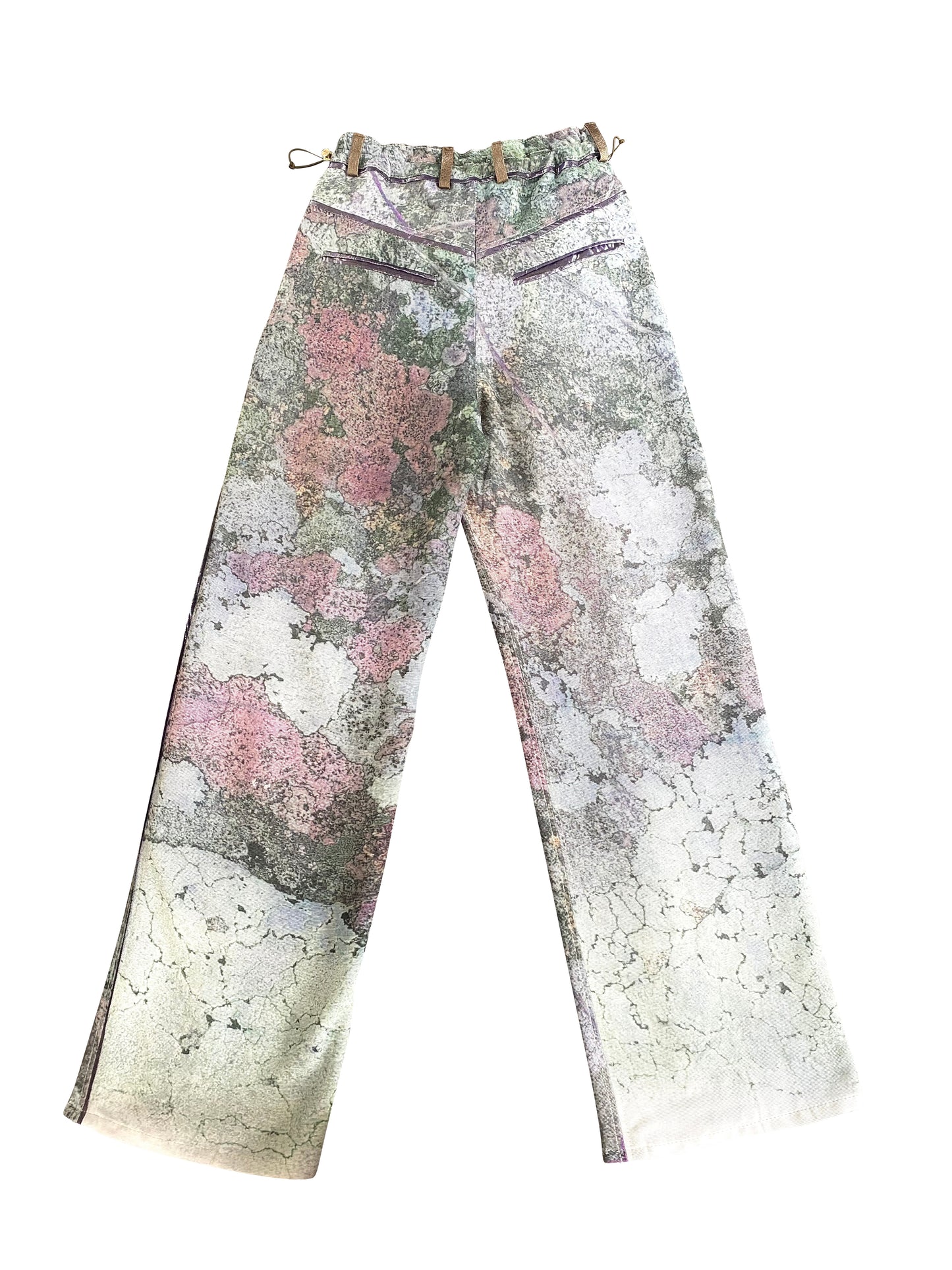 Lychem Tailored Trousers with Ostrich Shin Detail in Vintage Rayon