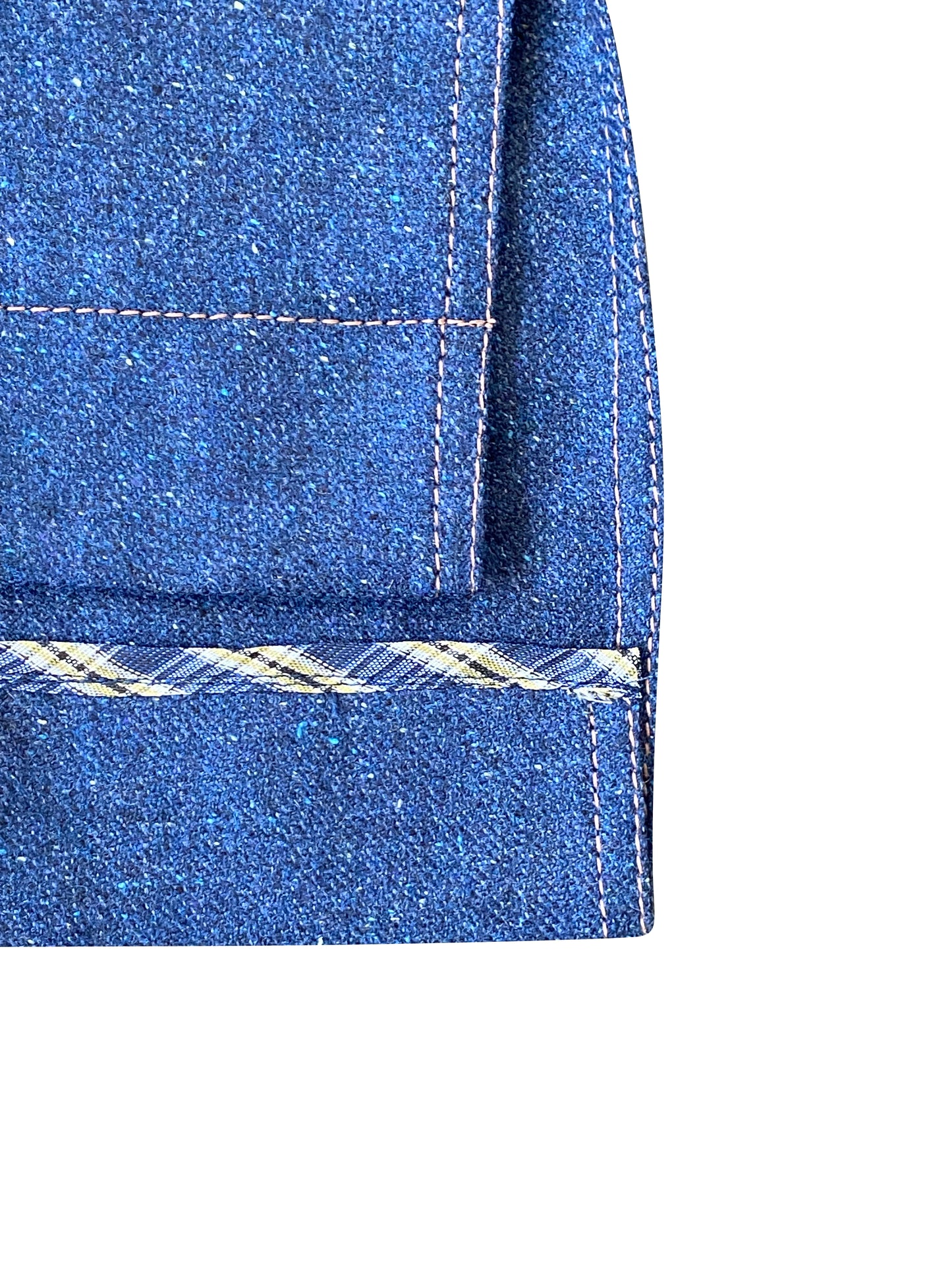 Speckled Wool Shirt with Ostrich Leather Shin Mandarin Collar