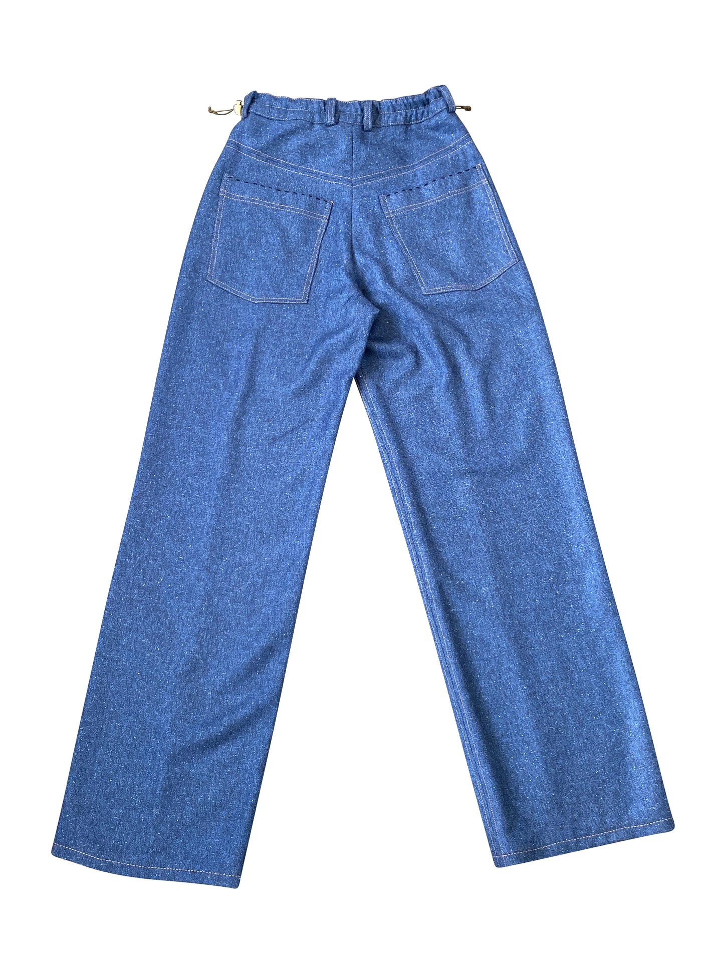 Speckled Wool Tailored Pants with Ostrich Leather Shin Details