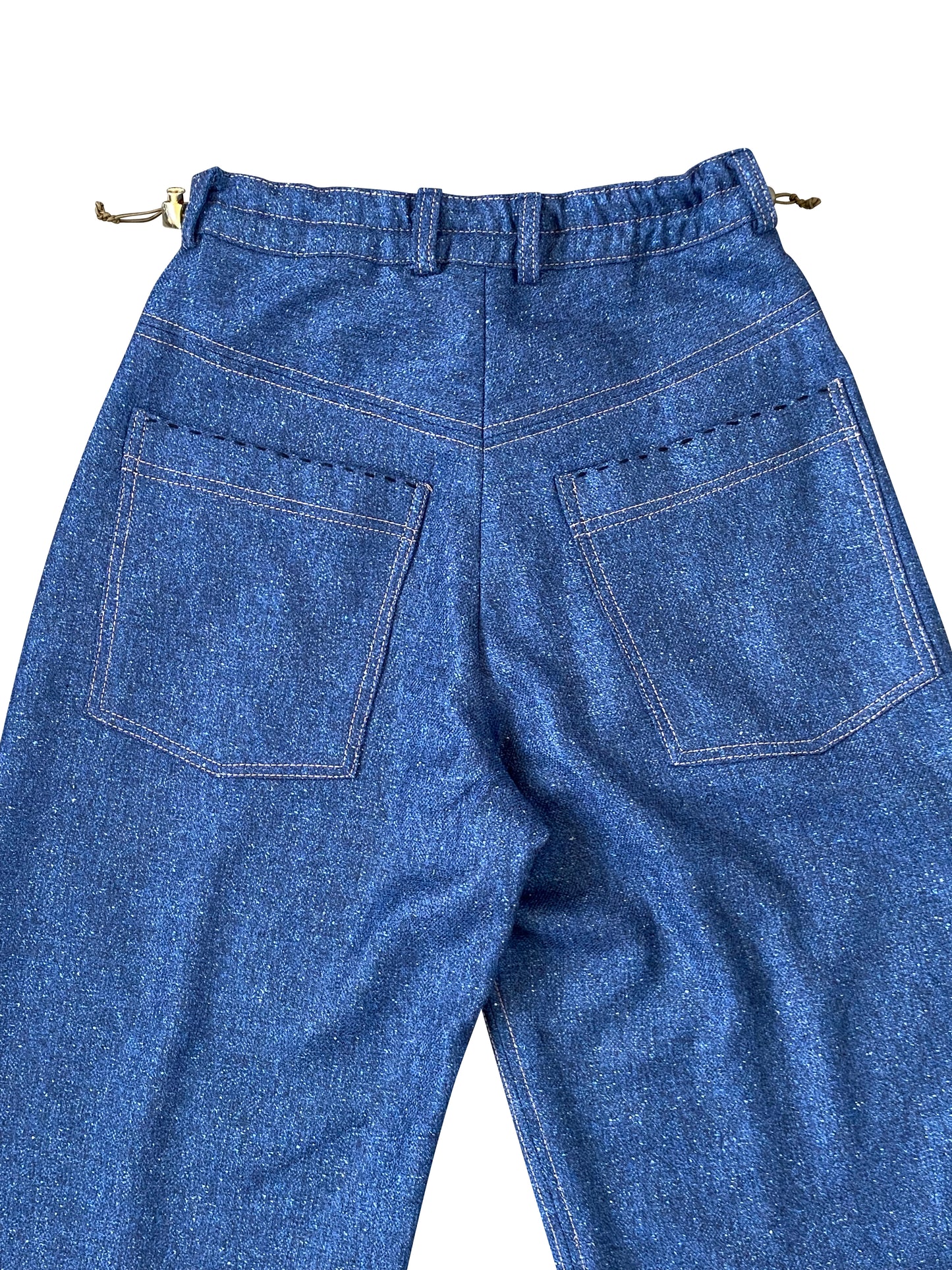 Speckled Wool Tailored Pants with Ostrich Leather Shin Details