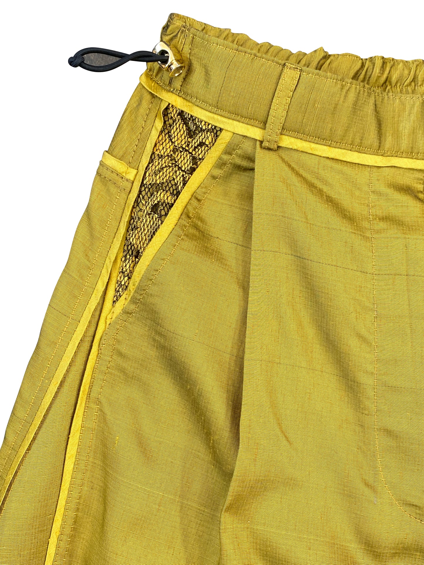 'Golden Karoo' Arched-leg Tailored Pants in Deadstock Synthetic