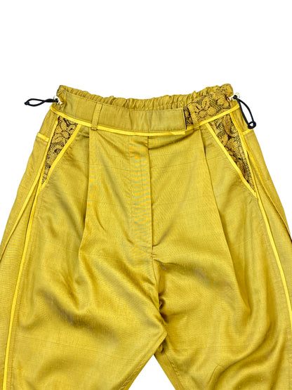 'Golden Karoo' Arched-leg Tailored Pants in Deadstock Synthetic