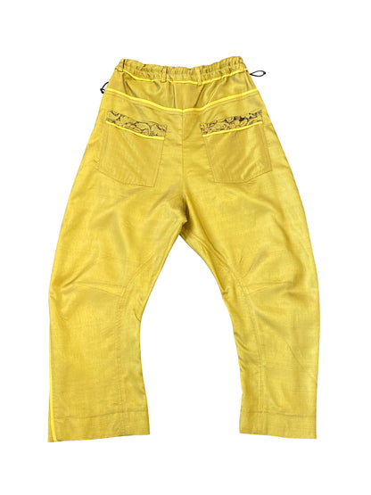 'Golden Karoo' Arched-leg Tailored Pants in Deadstock Synthetic