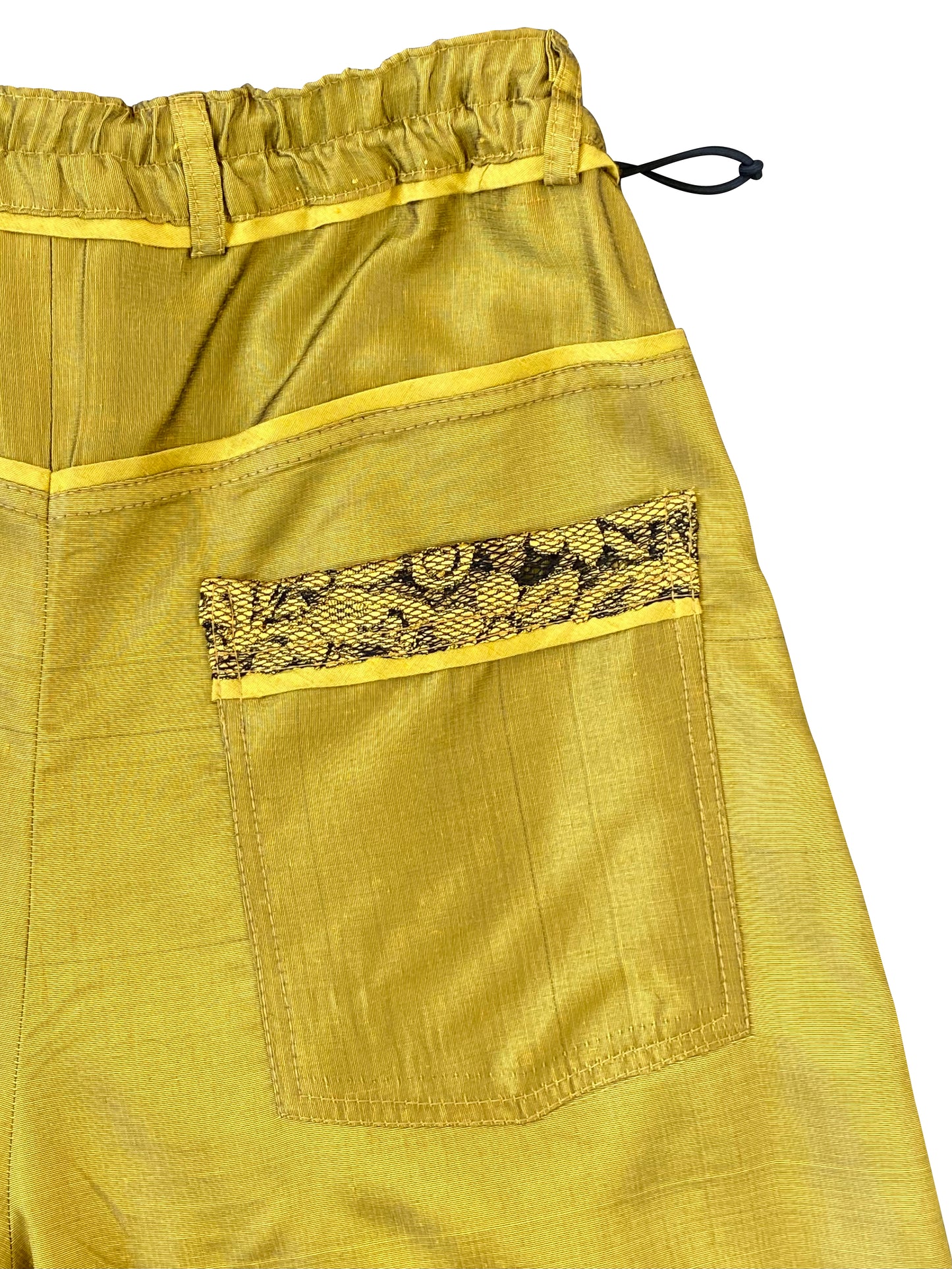 'Golden Karoo' Arched-leg Tailored Pants in Deadstock Synthetic