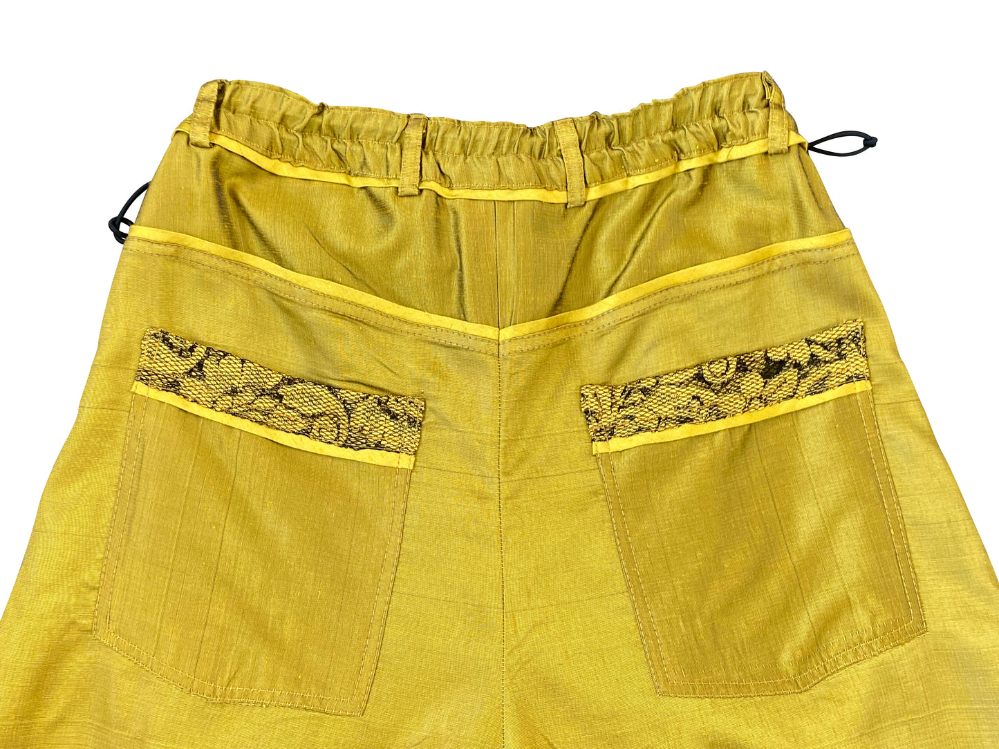 'Golden Karoo' Arched-leg Tailored Pants in Deadstock Synthetic