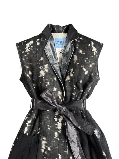 'The Moths Ate My Coat' Sleeveless Linen & Organic Hemp Tailored Dress Coat