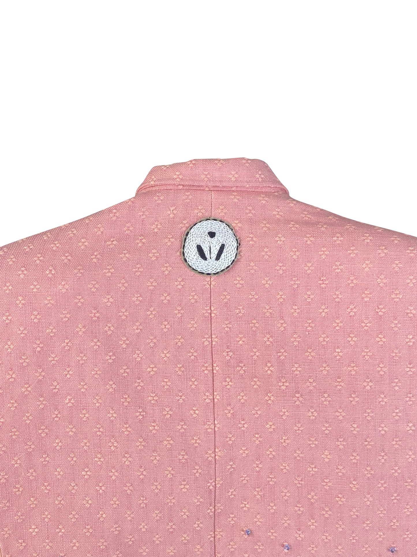 'Pink clay' Hand-beaded Artisanal Double-Breasted Tailored in Deadstock Cotton