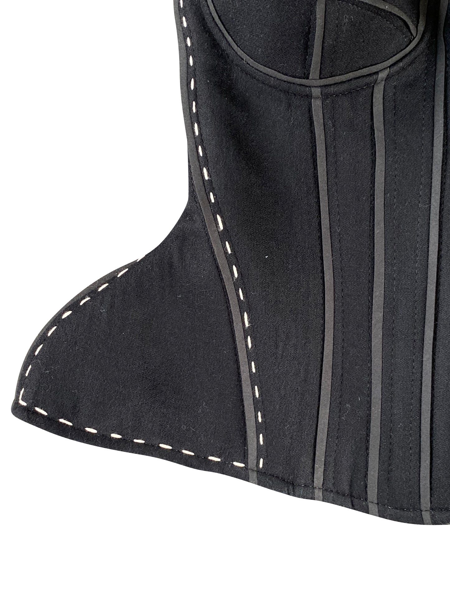 Melton Wool Mothership Corset with Hand Embroidery Stitches