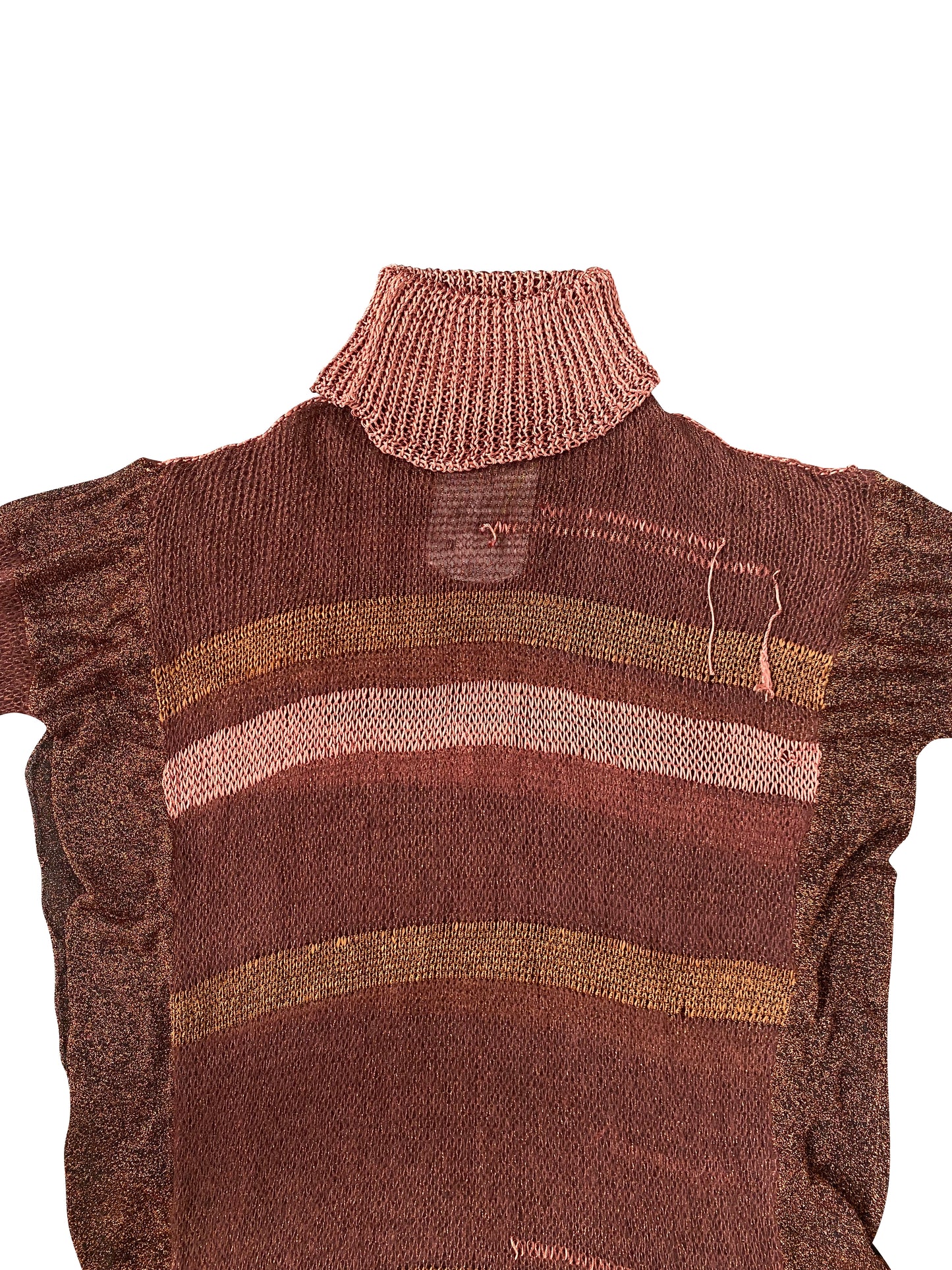 Copper Wool, Artisanal Knitted Dress in Kid-Mohair & Viscose