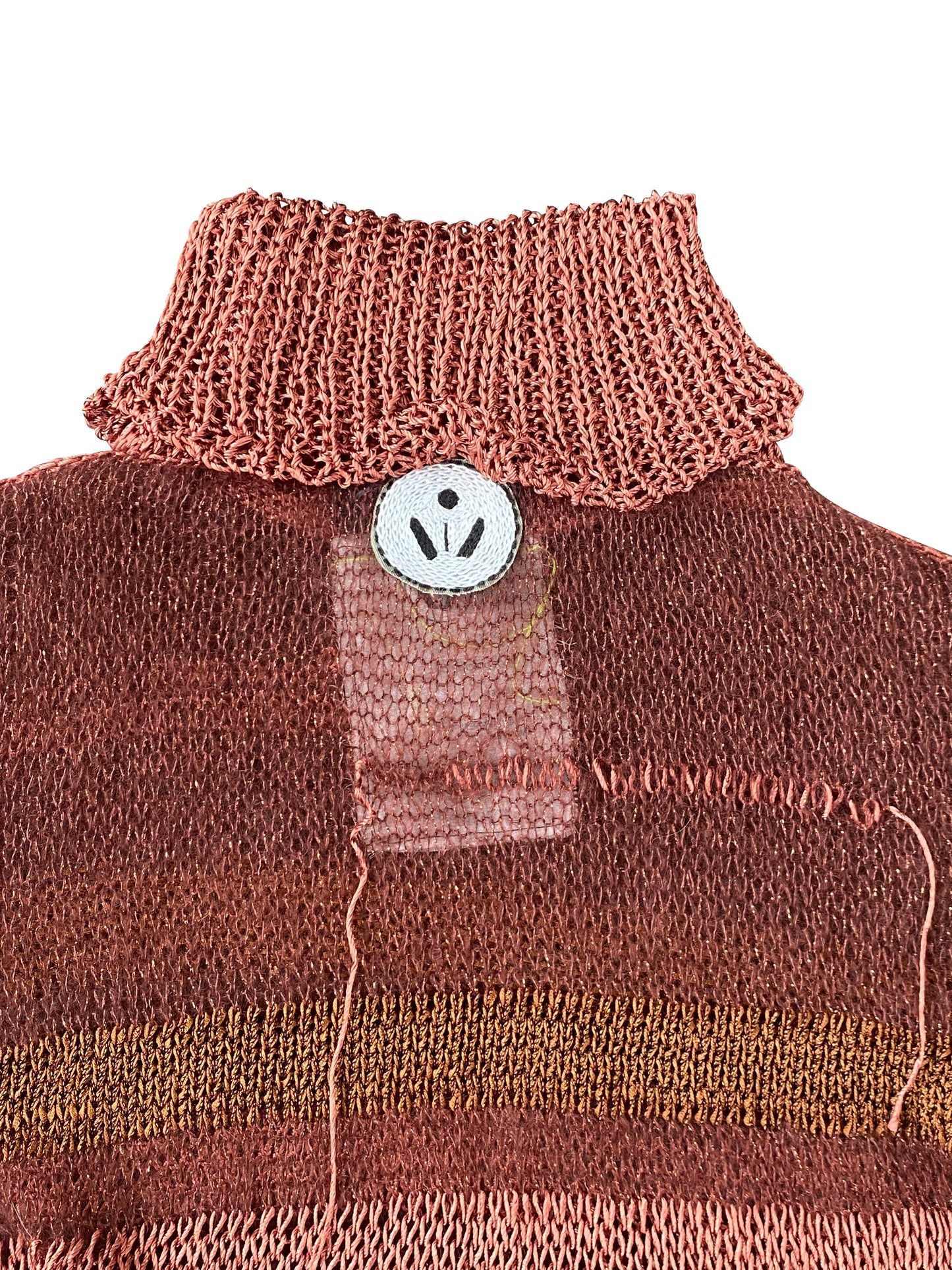Copper Wool, Artisanal Knitted Dress in Kid-Mohair & Viscose