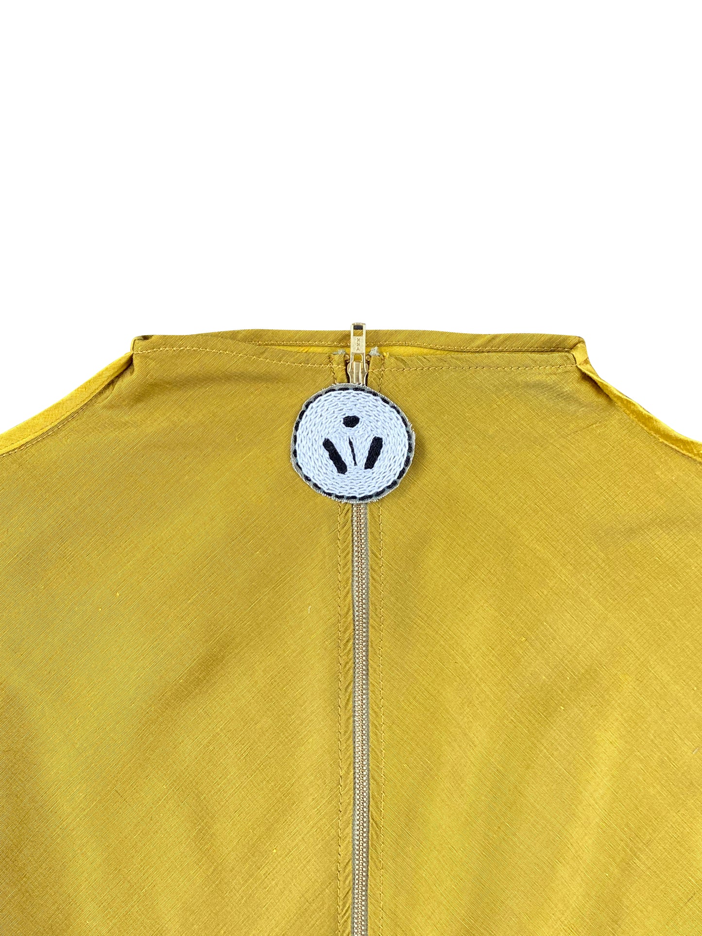 'Golden Karoo' Sculpted Crop-Top with Lace Trims