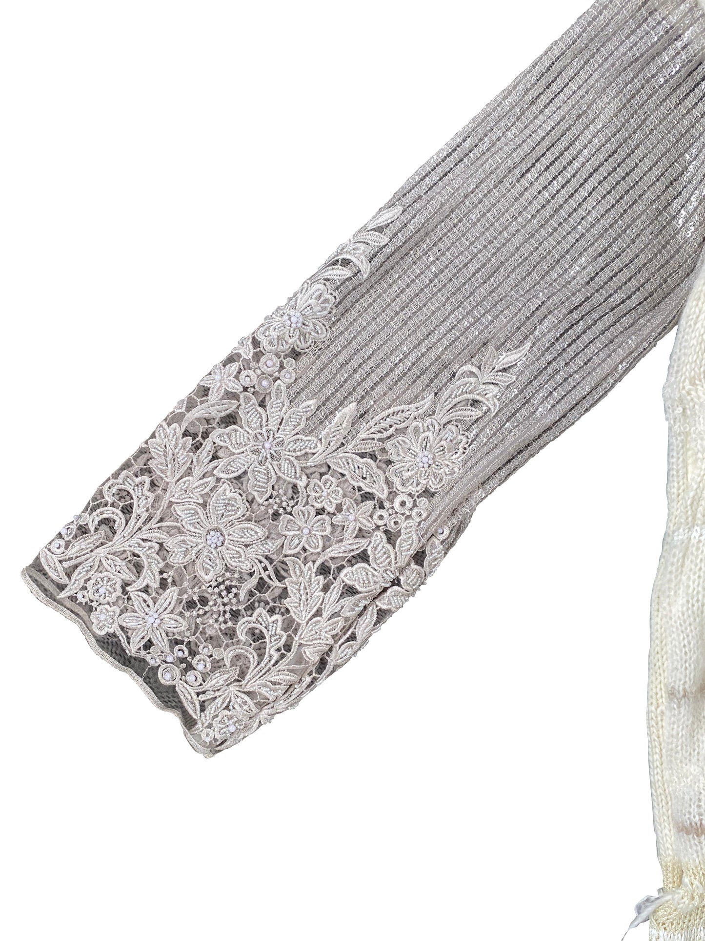 'Kersefontein Stairs with Victorian Decor' Artisanal Knitted Dress in Wool, Mohair, Deadstock Viscose & Lace