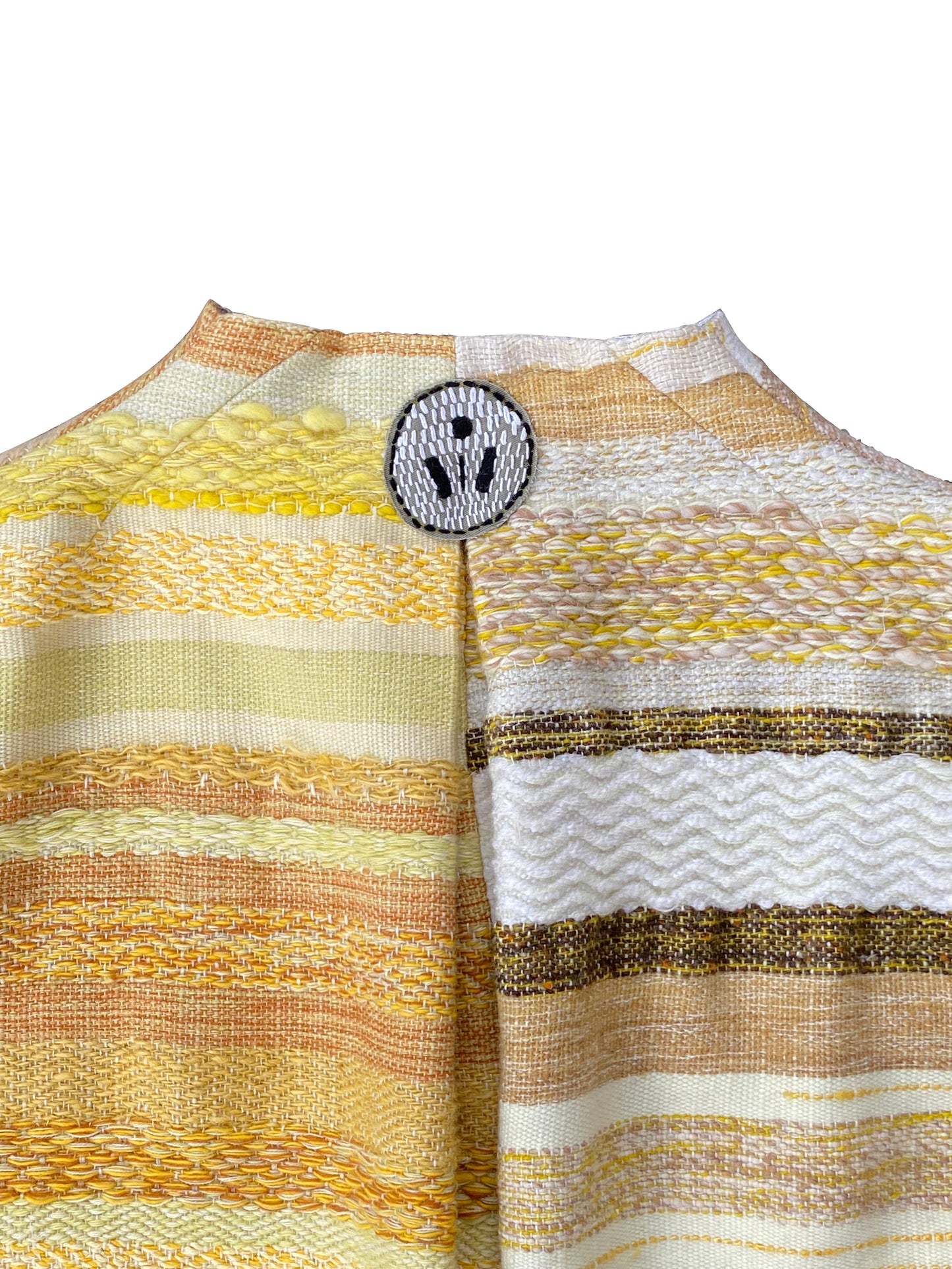 Artisanal Hand-Woven 'Sunny Scene' Cropped Jacket in Wool, Mohair & Viscose