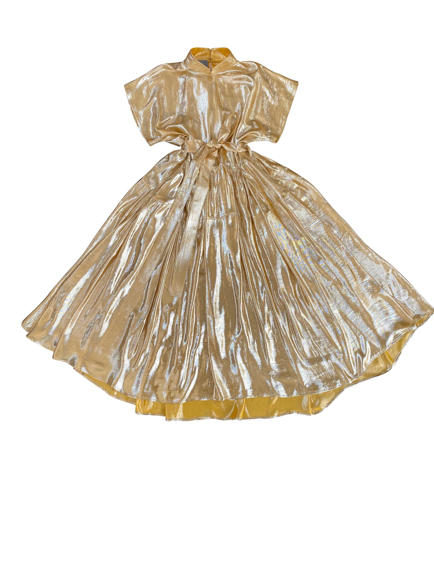 Radiant Gold Silk Maxi Dress