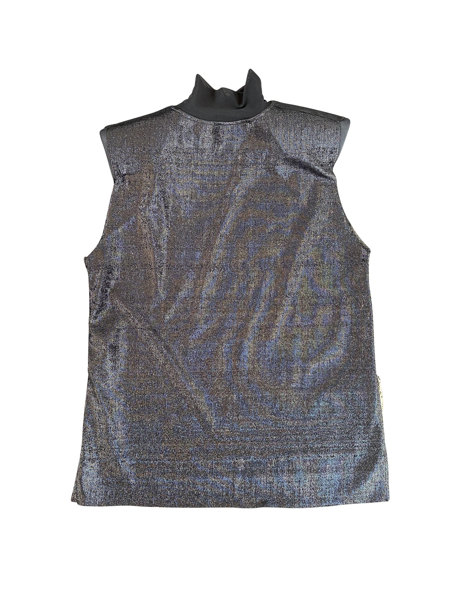 'Onyx & Gold' Lamé-on-Lace Top