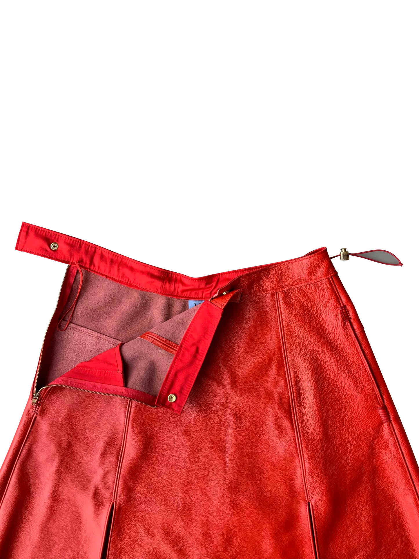 TAILORED LEATHER A-LINE SKIRT