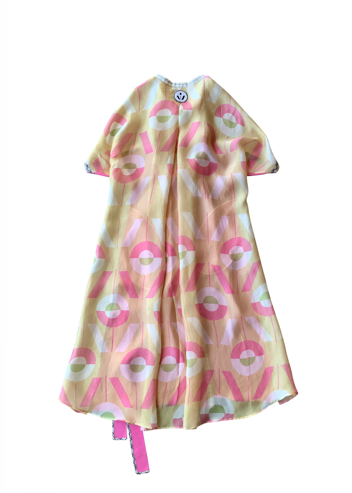 VIVI MONOGRAM MOTHER SHIP SILK ORGANZA AND SATIN CAPE