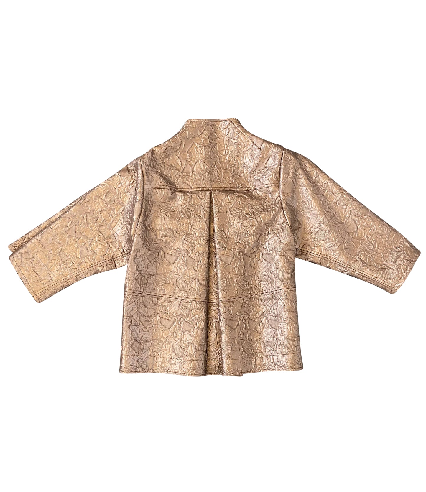 Bronze Geometric Deadstock Faux Leather Jacket