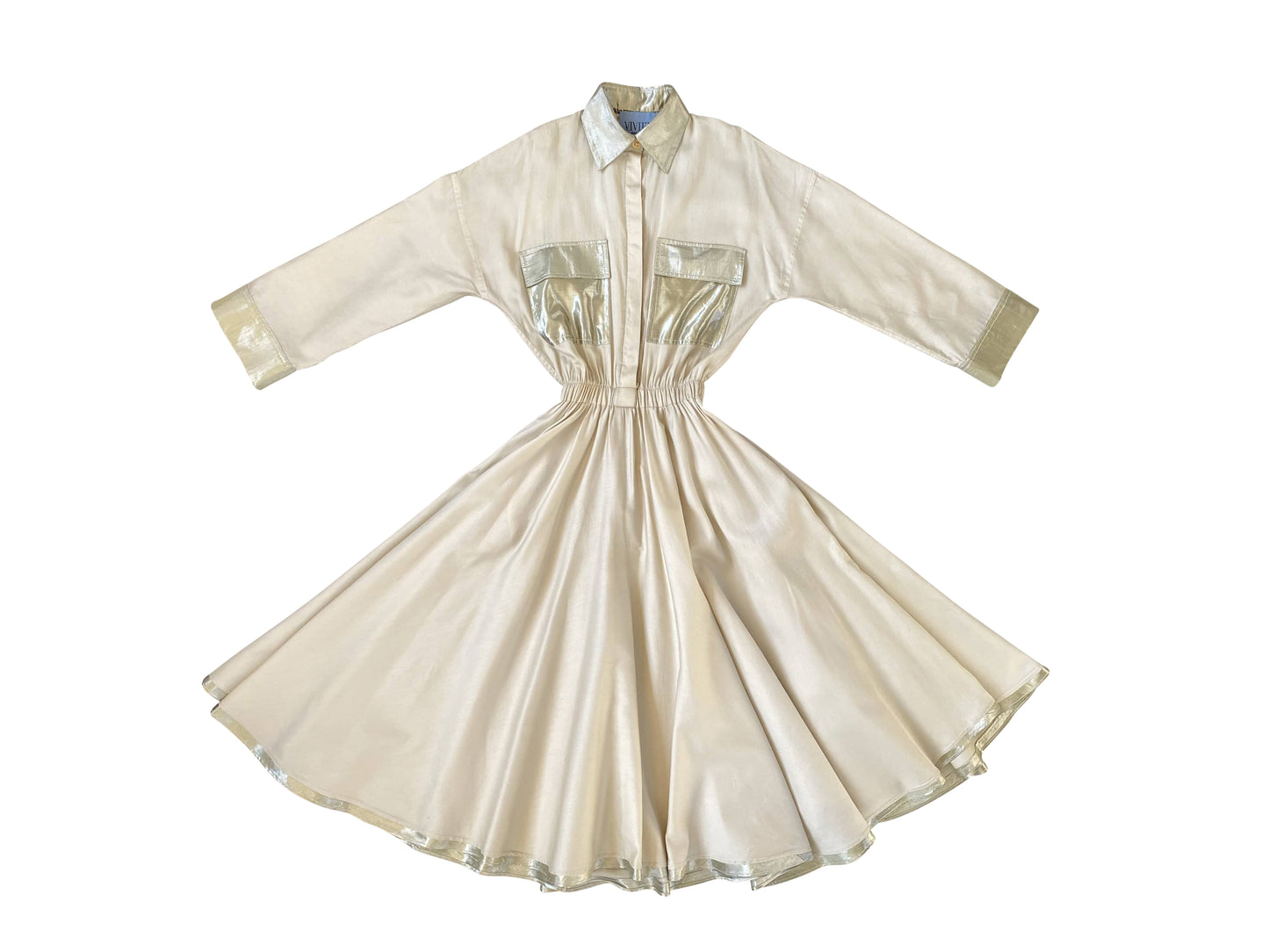 Silk Cotton 80s Shirt Dress