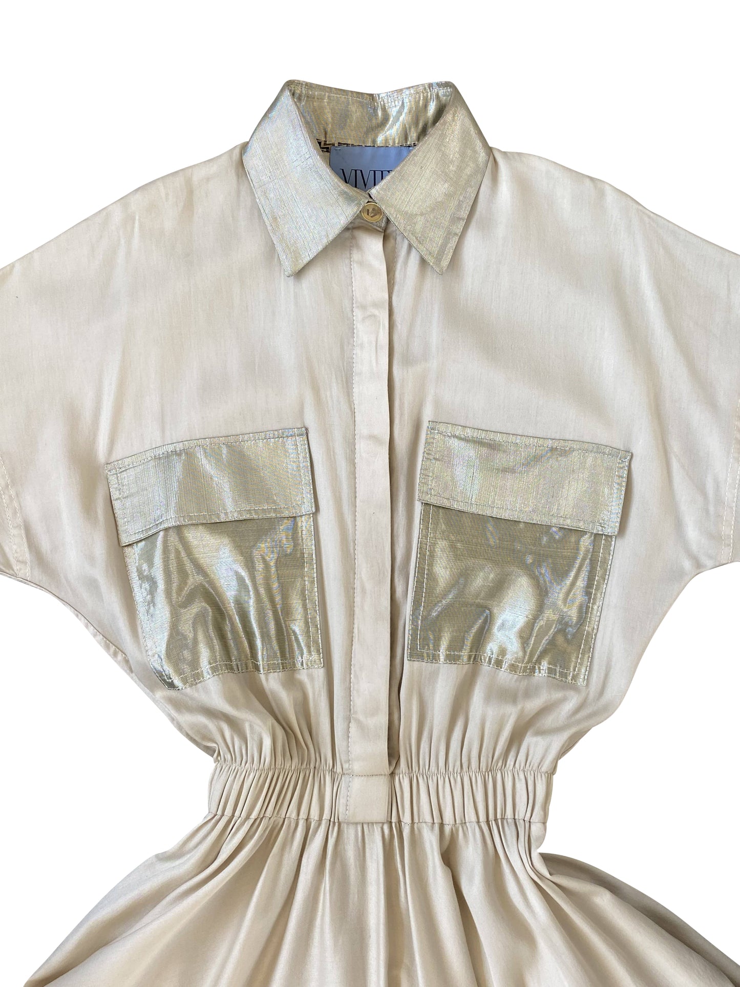Silk Cotton 80s Shirt Dress
