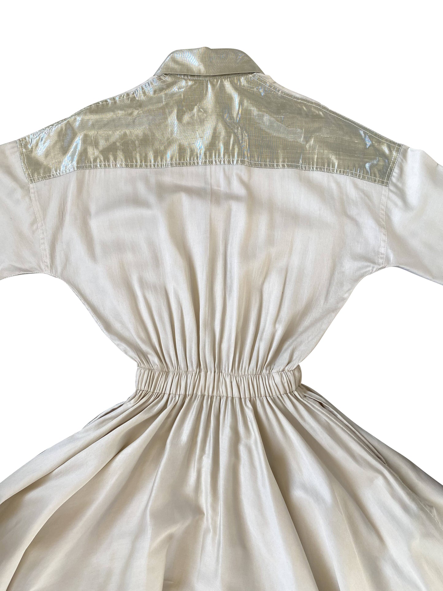 Silk Cotton 80s Shirt Dress