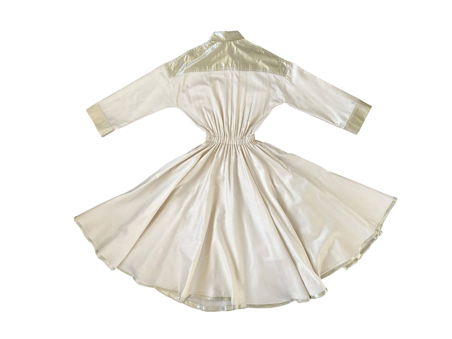 Silk Cotton 80s Shirt Dress