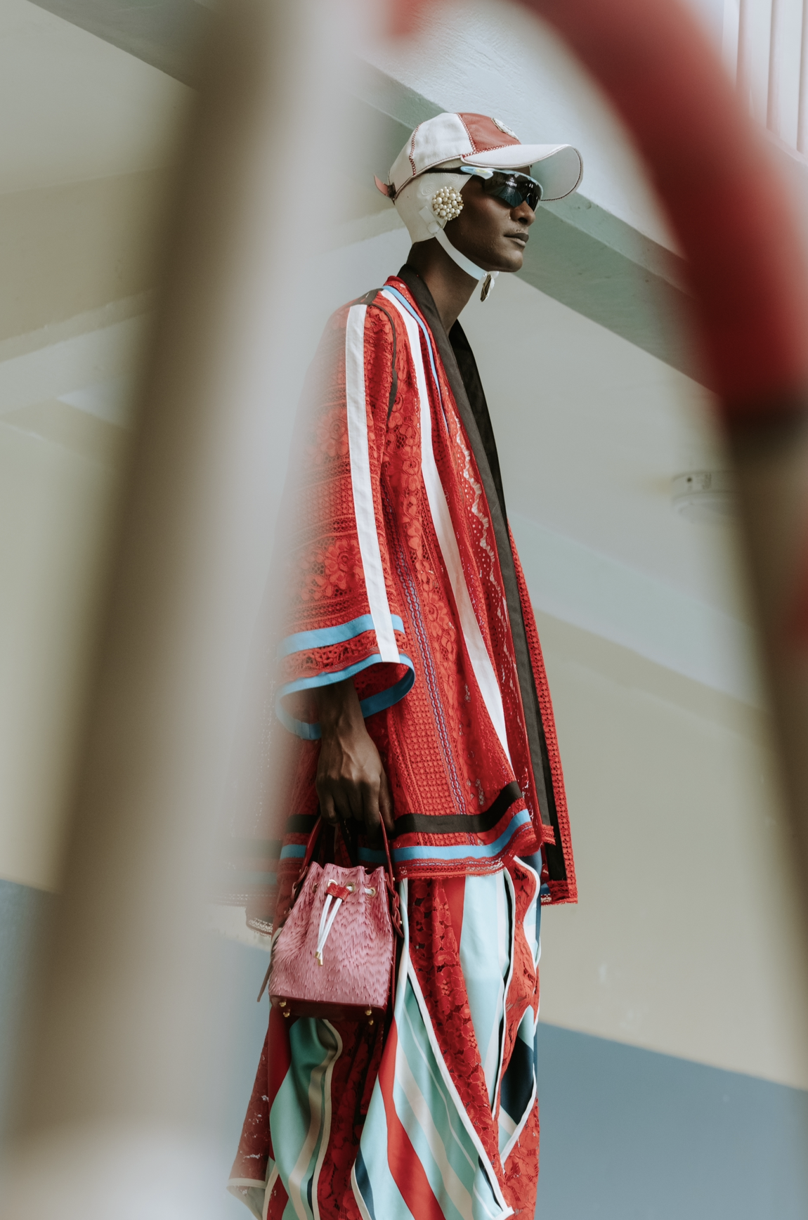 Artisanal 'Trixie' Drawstring bag in Deadstock Leather