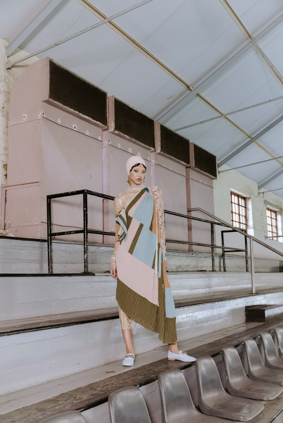 Asymmetrical Mushroom Pleated Dress