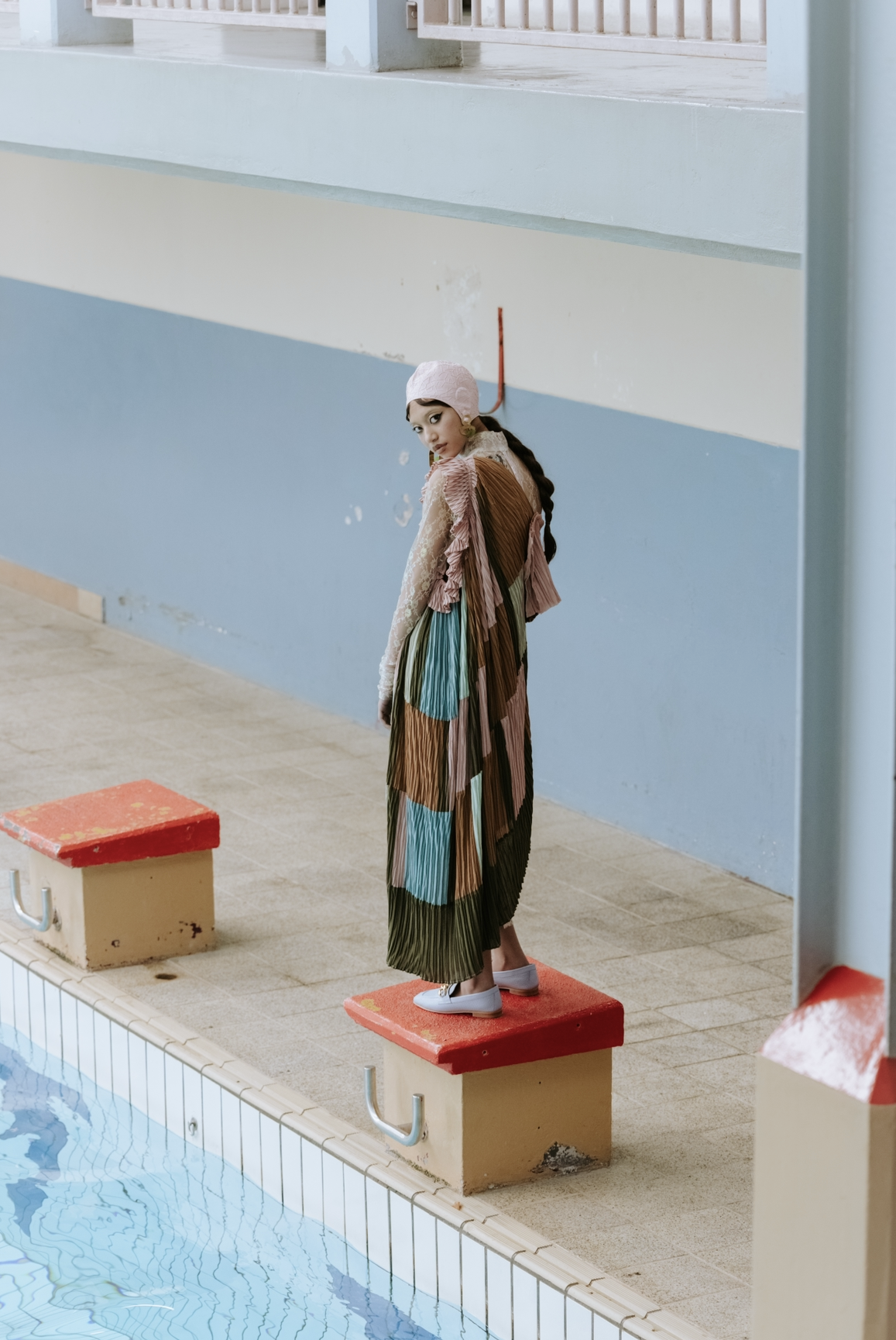 Asymmetrical Mushroom Pleated Dress