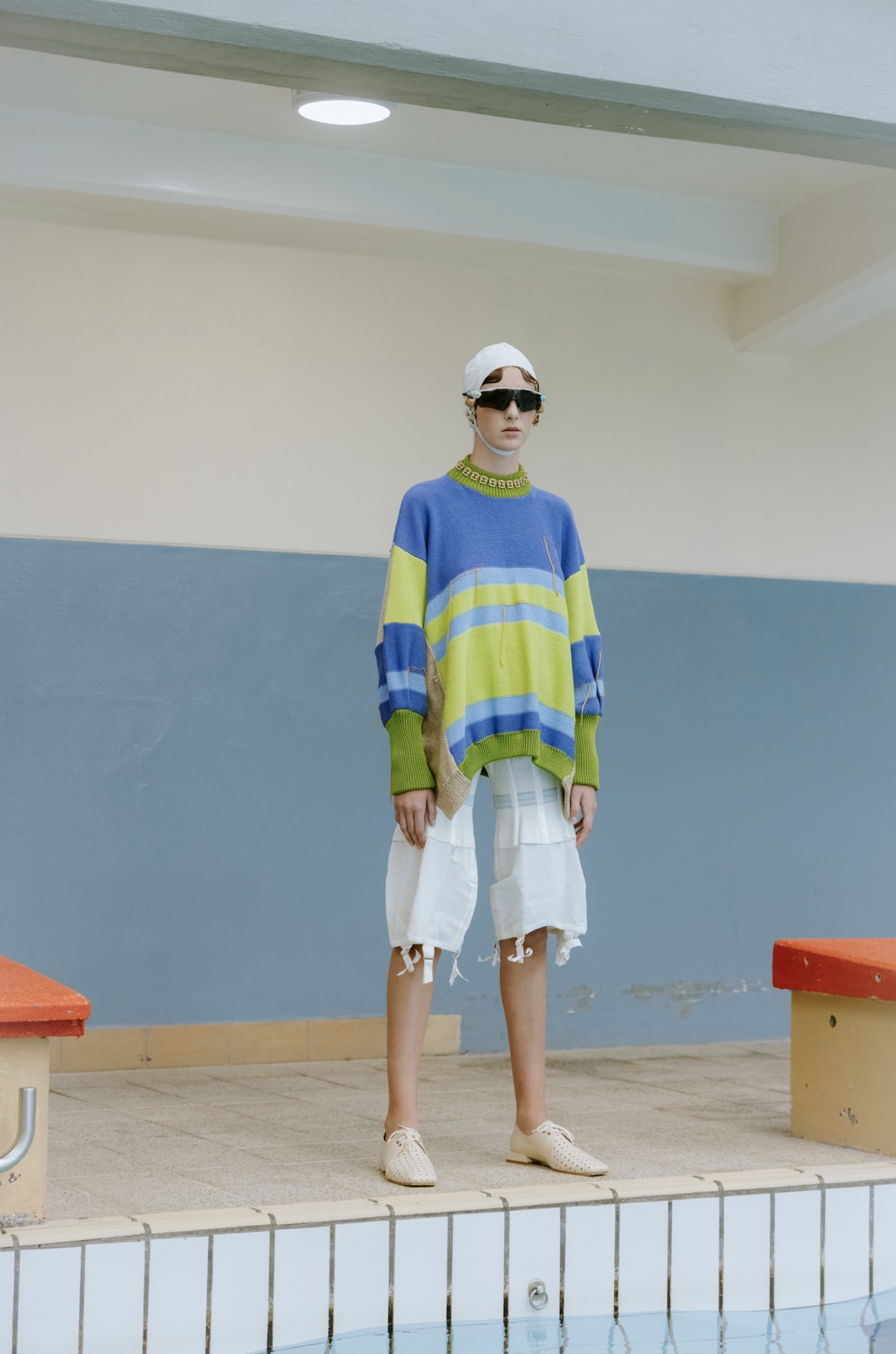 Oversized Blue Striped Knitted Top
