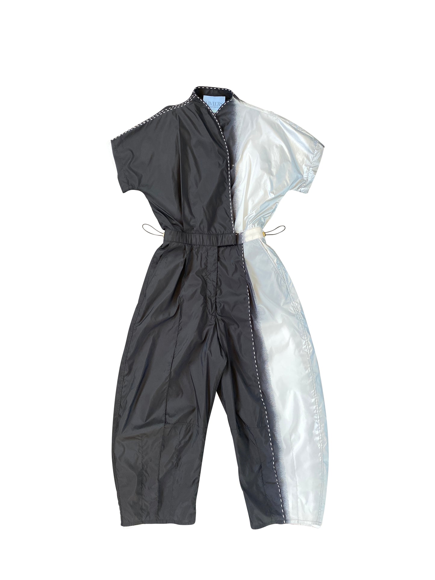 Black & Grey Ombré Nylon Jumpsuit