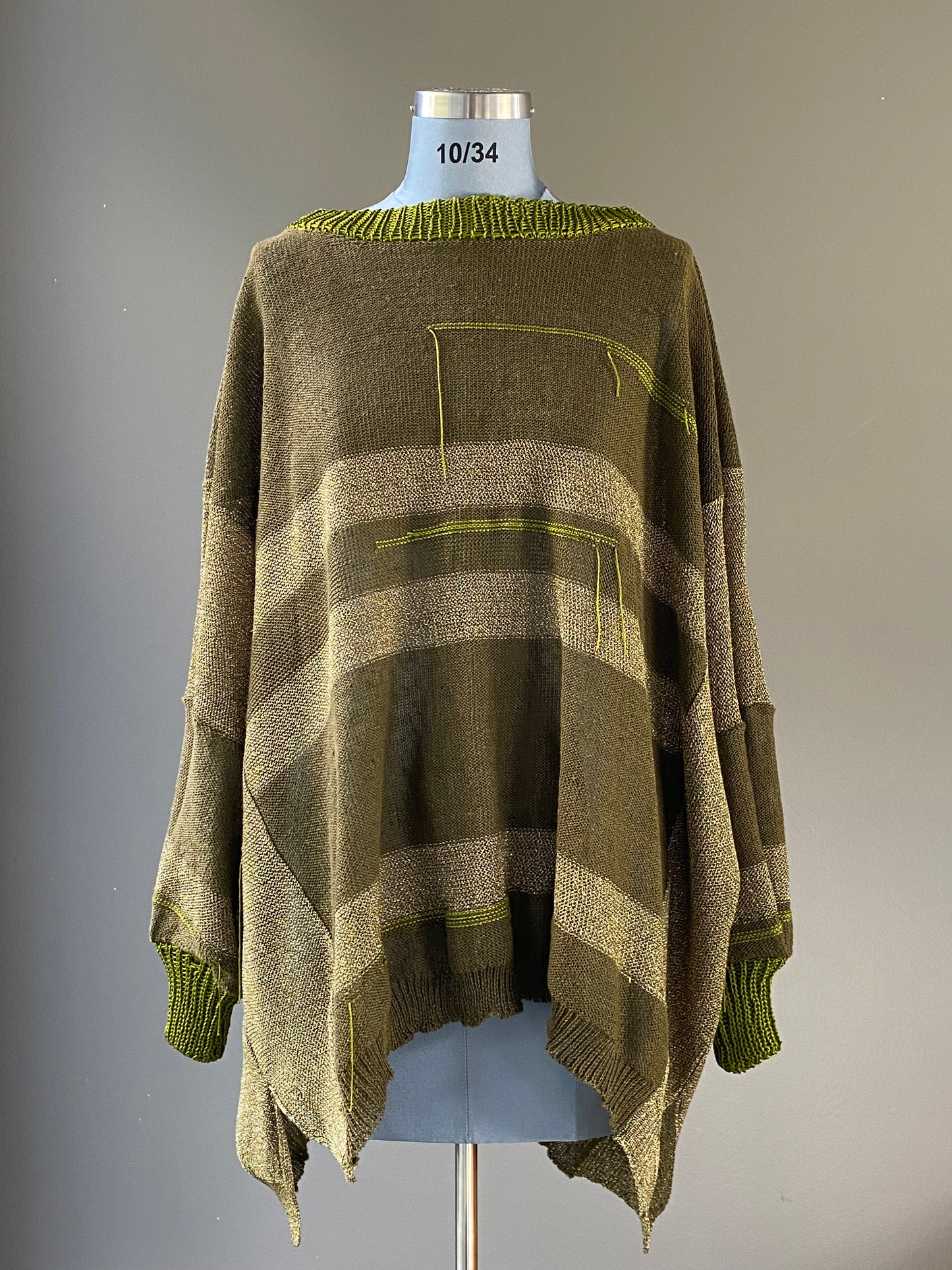 Oversized Motherboard Linen Jersey in Olive