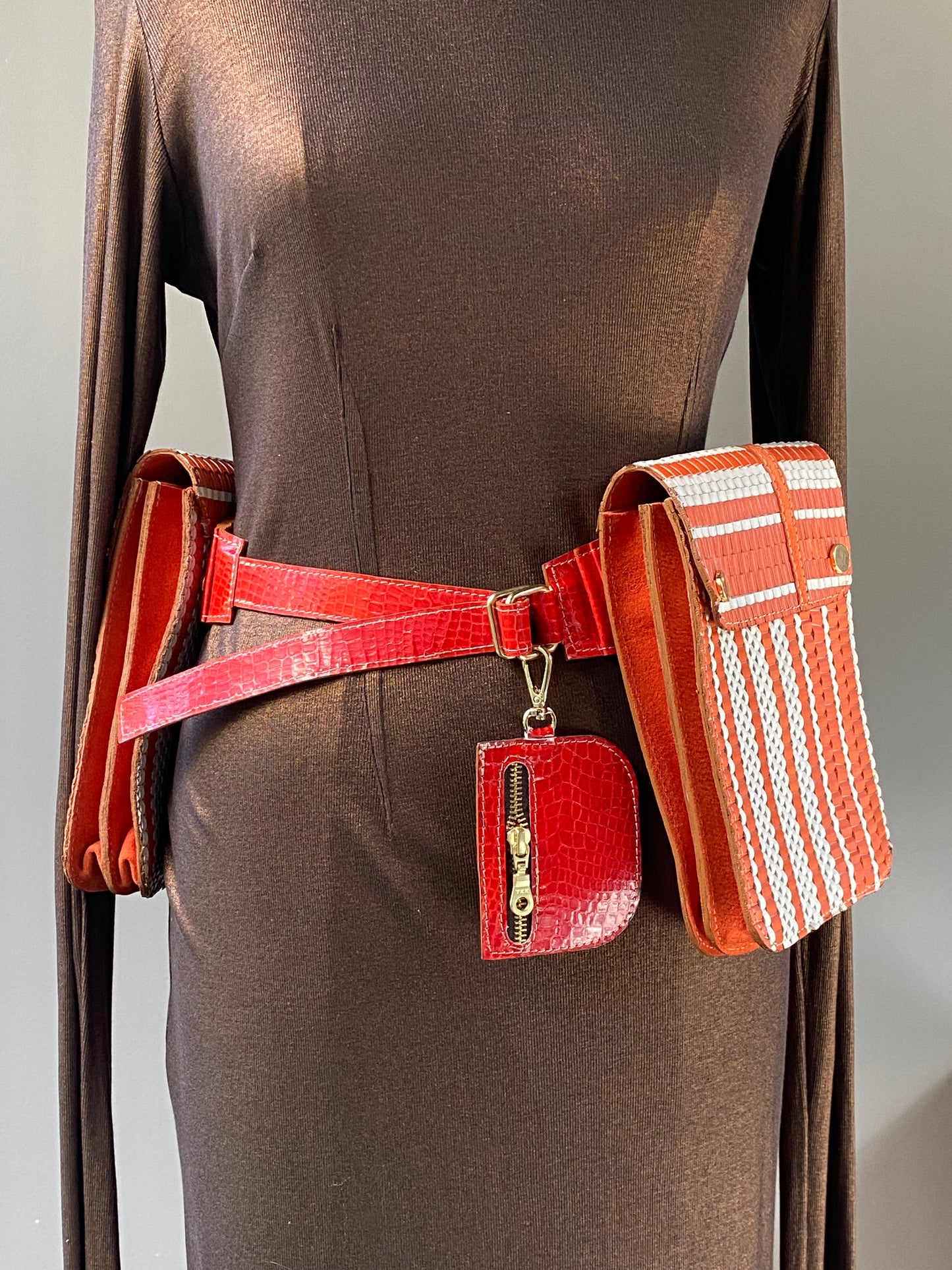 MOTHERBOARD Orange & White Adjustable Bag