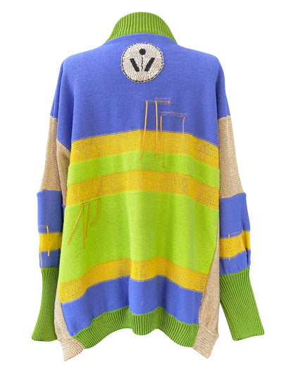 Oversized Yellow Striped Knitted Top