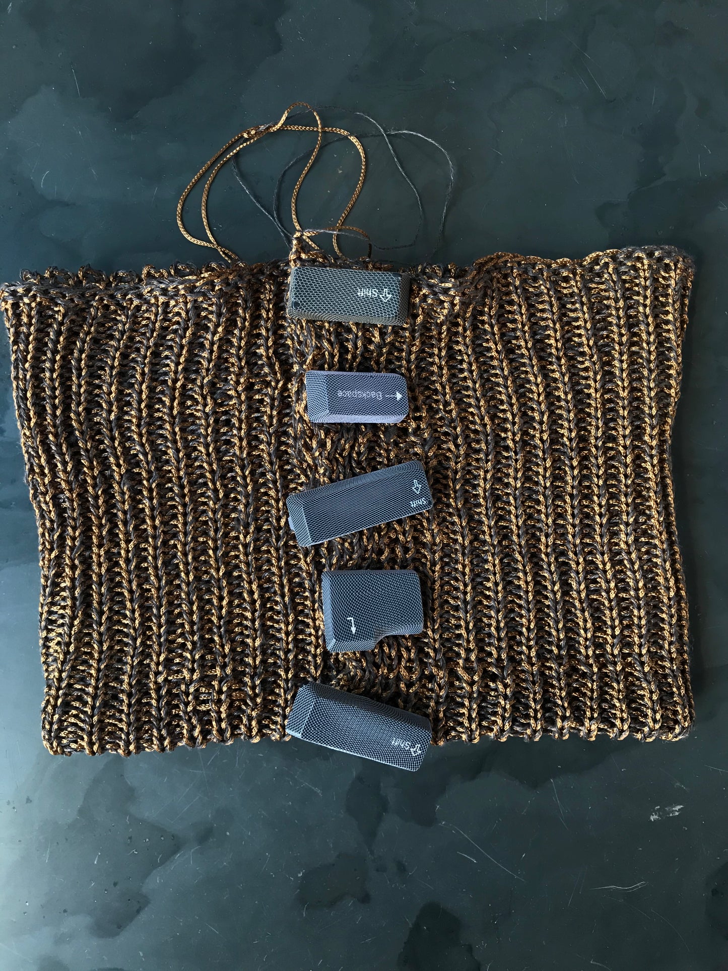 Vintage Viscose Knitted Collar 5 Buttons Brown