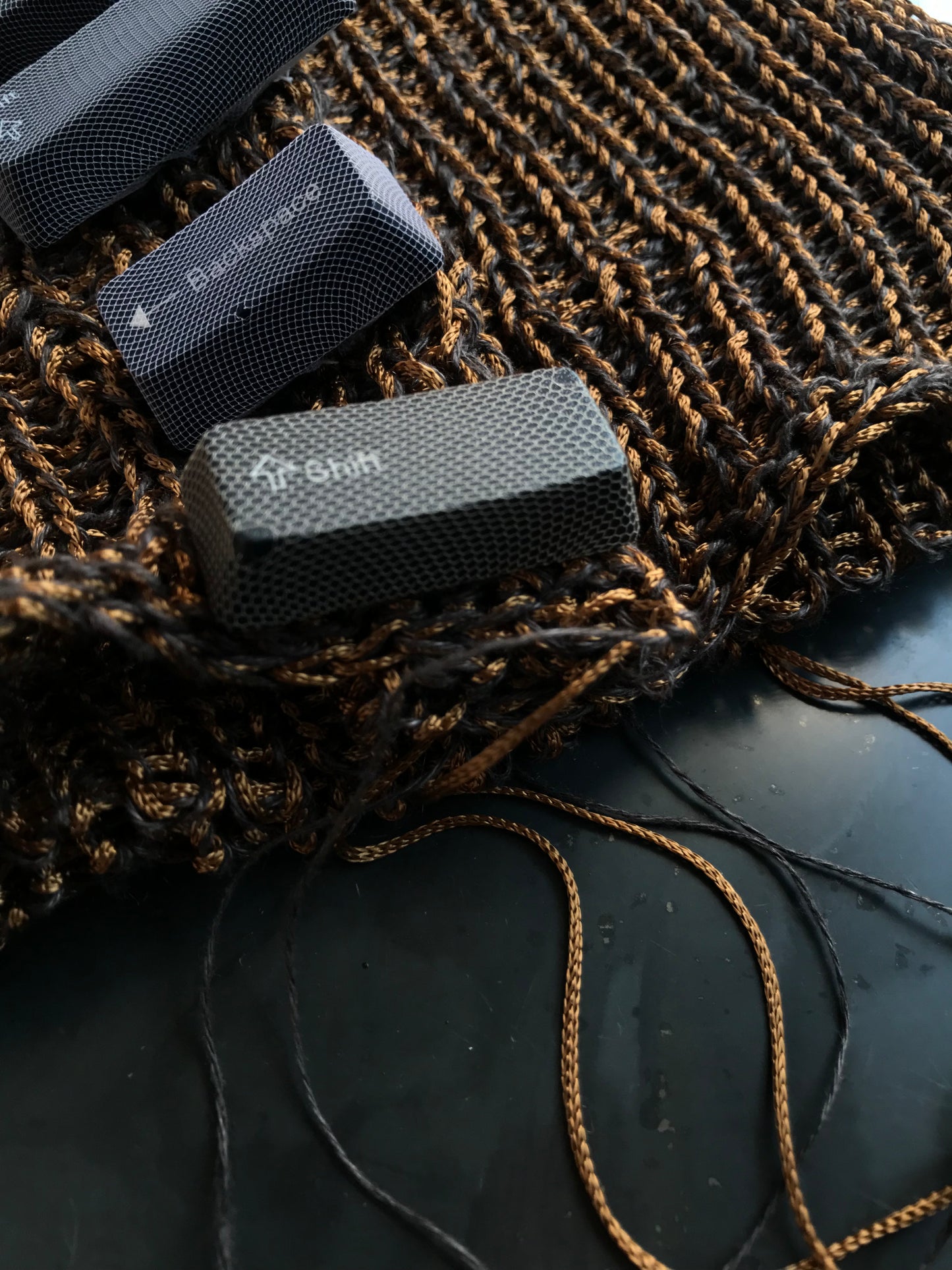 Vintage Viscose Knitted Collar 5 Buttons Brown